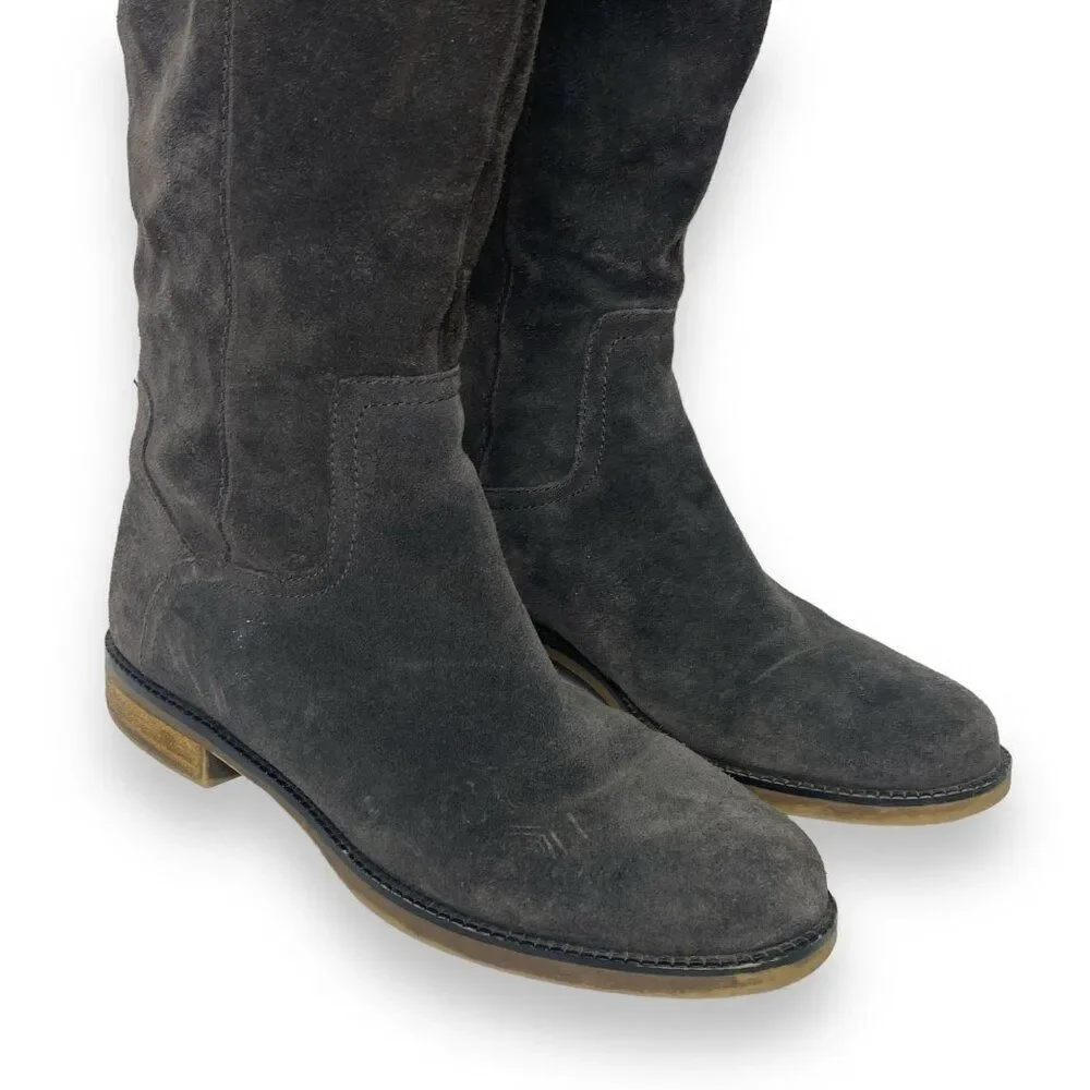 Franco Sarto Tall Gray Carlisle Suede Boots Size 7.5